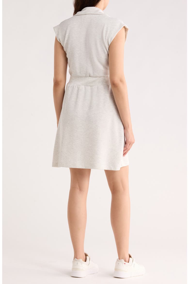 Cap Sleeve Zip Front Scuba Dress, Alternate, color, HEATHER
