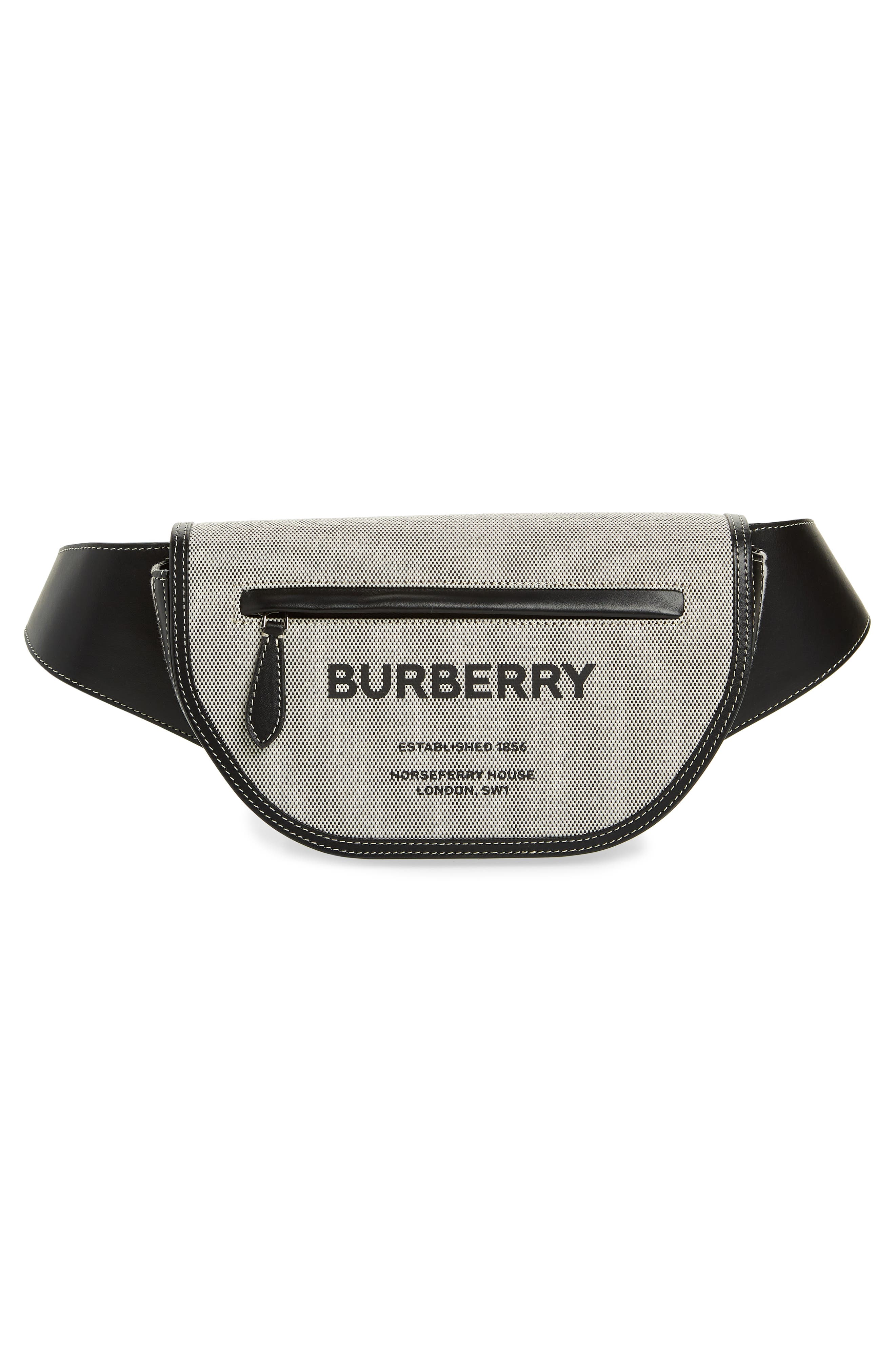 Burberry Olympia Horseferry Print Canvas Belt Bag, Main, color, 