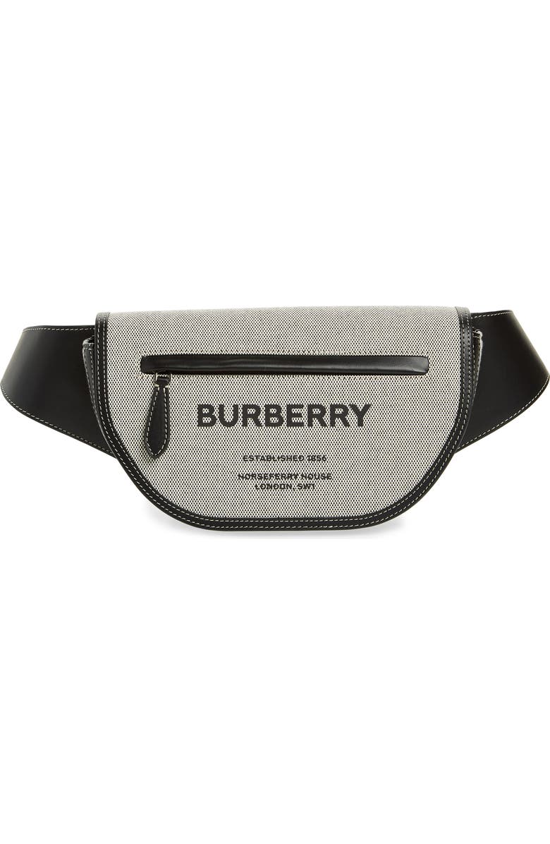 Burberry Olympia Horseferry Print Canvas Belt Bag, Main, color,