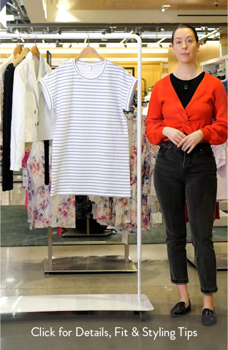 Cassie Stripe Cotton French Terry Minidress, sales video thumbnail