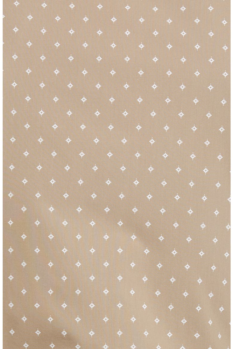 Tech-Smart Diamond Print Short Sleeve Button-Up Shirt, Alternate, color, TAN - WHITE FOULARD