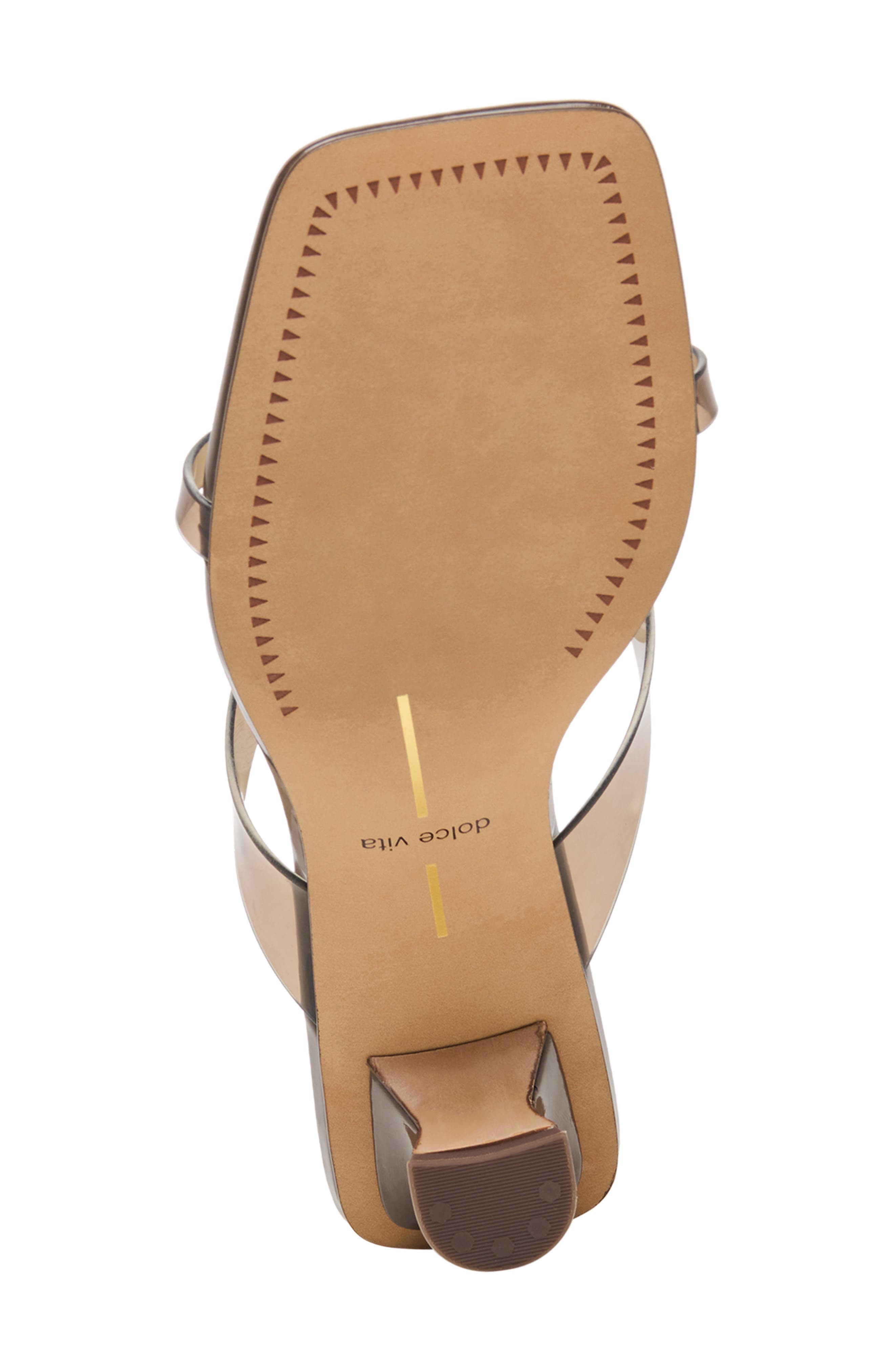 Brevel Vinyl Translucent Strap Sandal, Alternate, color, DARK BROWN JELLY