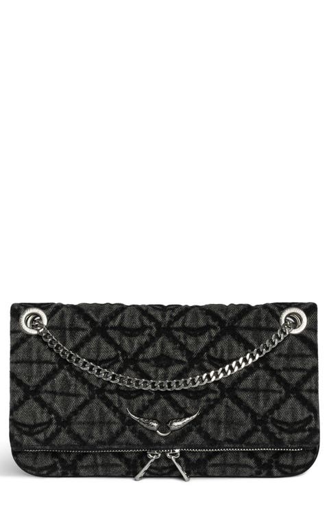 Rock II Diamond Quilted Monogram Denim Crossbody Bag