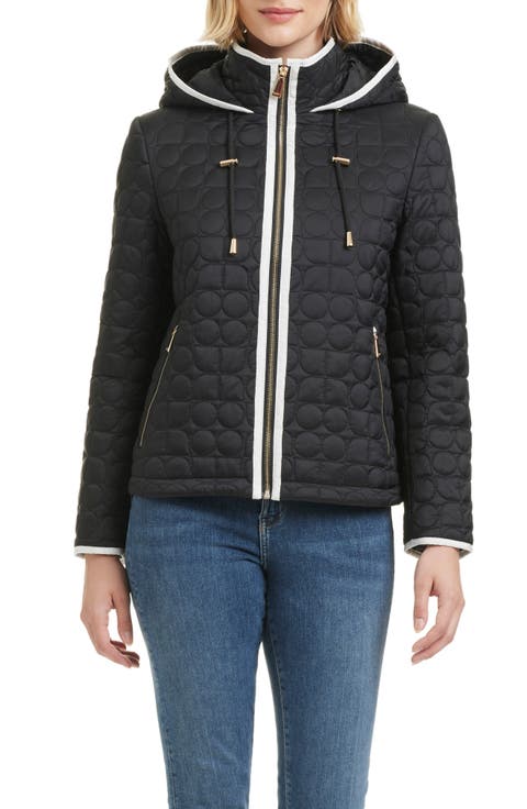 water resistant hooded quilted jacket