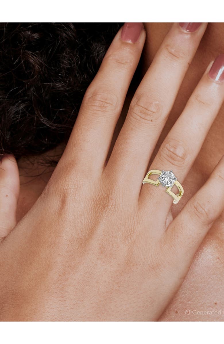 Bliss Diamond Certified 2ct Round Solitaire Lab Grown Diamond Engagement Ring 14K Gold, Alternate, color, 14K Yellow Gold