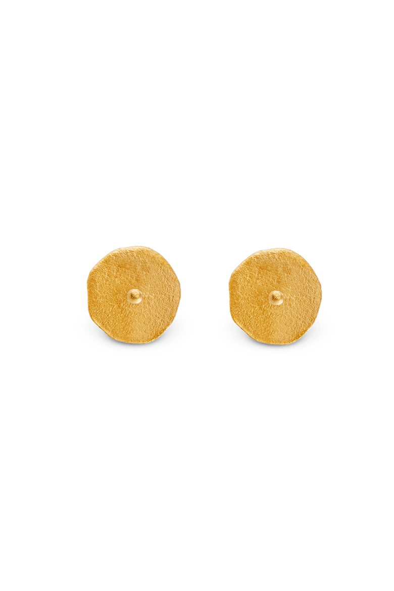 Circle Stud Earrings, Alternate, color, Gold 9k