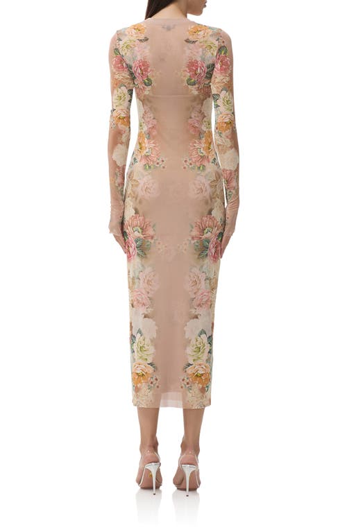 Afrm Ashland Long Sleeve Midi Dress In Multi