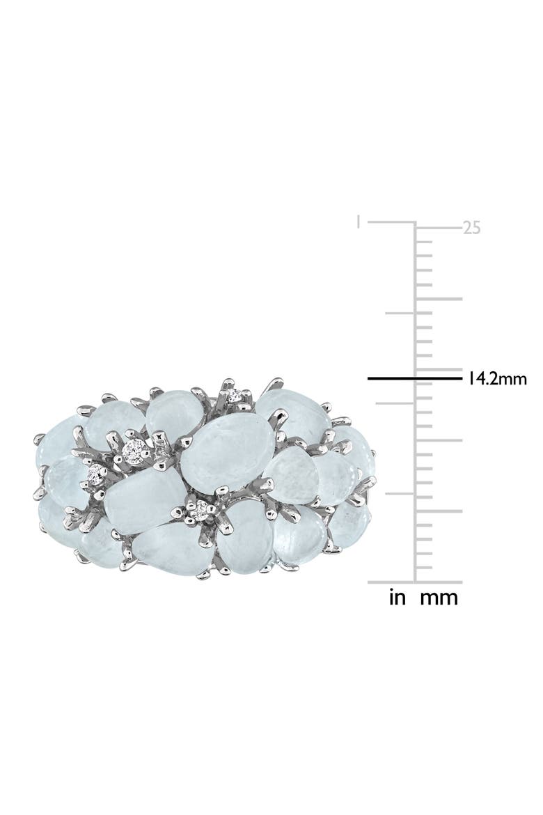Milky Aquamarine & Diamond Dome Ring, Alternate, color, BLUE