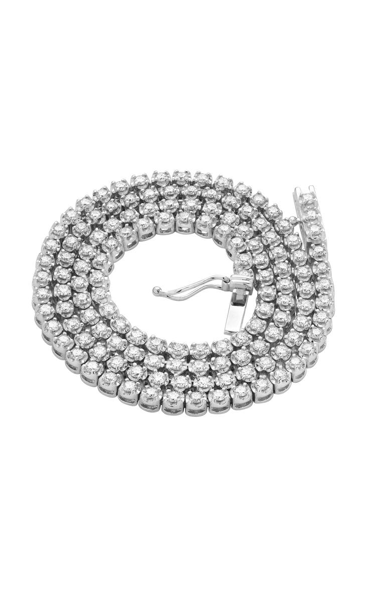 LuvMyJewelry LMJ 14K White Gold Diamond Tennis Chain - 4.5 Carats, Alternate, color, 14K White Gold