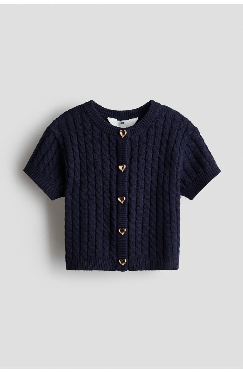 H&M Cable-knit cardigan, Main, color, Navy Blue