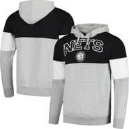 FANATICS Men's Fanatics Branded Black Brooklyn Nets Contrast Pieced Pullover Hoodie