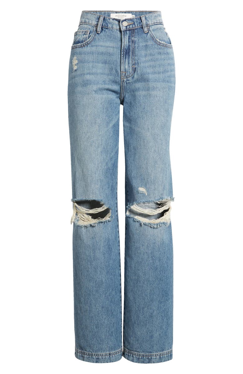 HIDDEN JEANS Ripped Straight Leg Dad Jeans, Alternate, color, Vintage