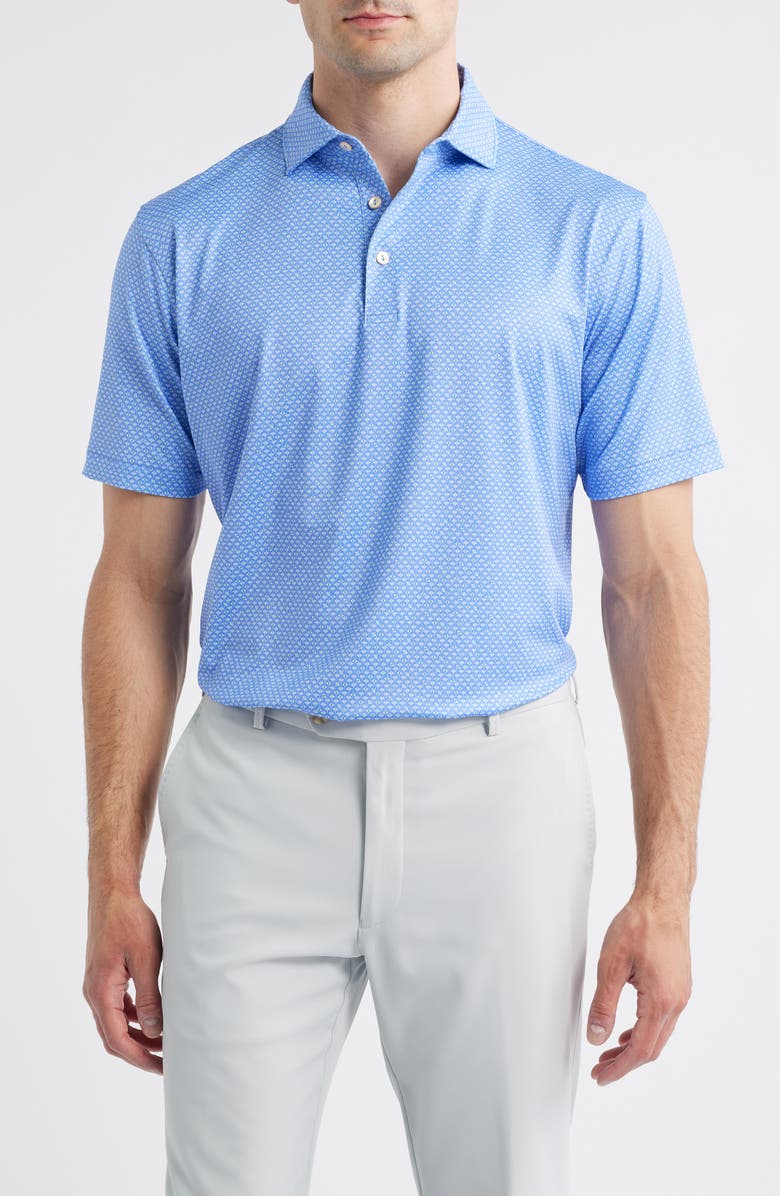 Peter Millar Oceana Rays Performance Jersey Polo, Main, color, Seaside Blue