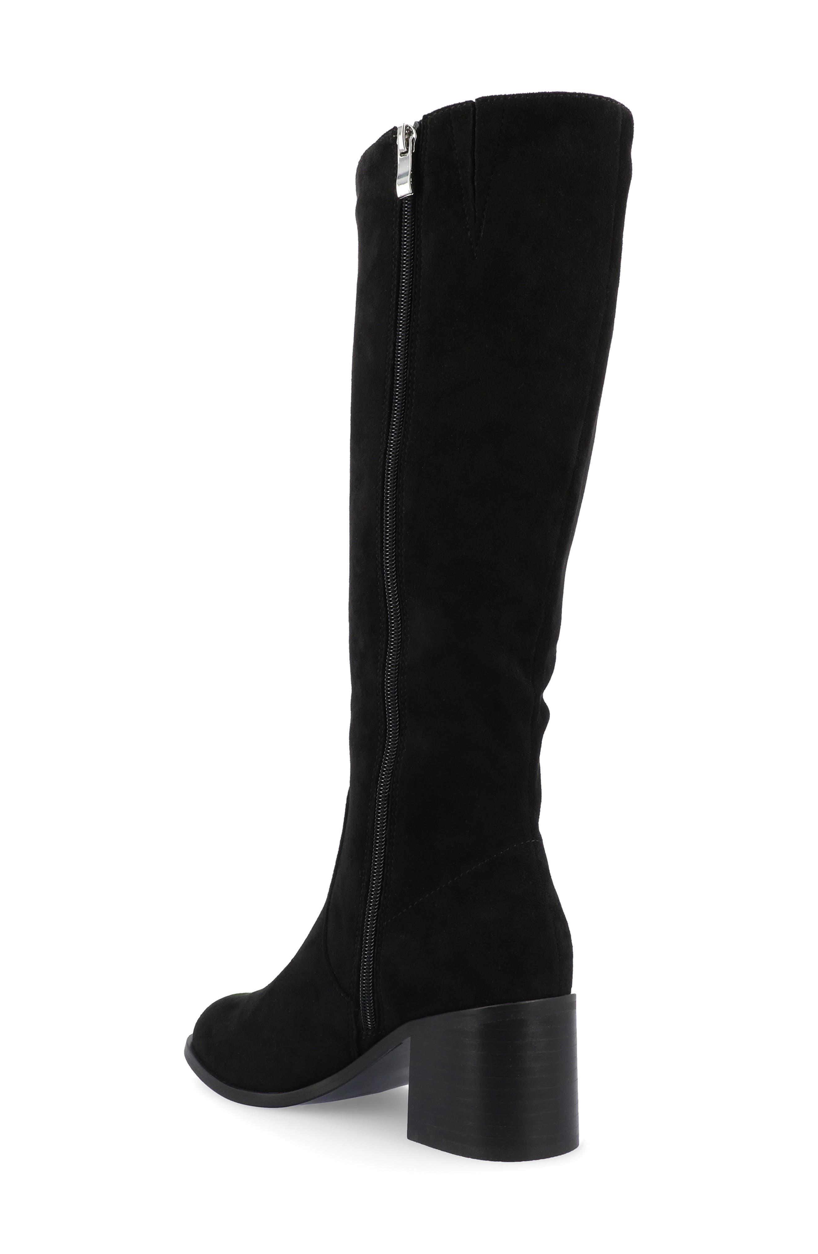 Journee Collection Romilly Block Heel Boot, Alternate, color, Black Suede