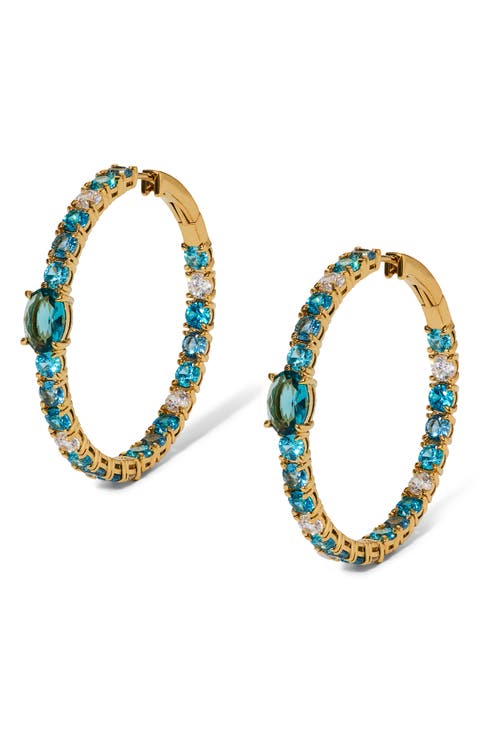 Stellar Ombré Crystal Hoop Earrings