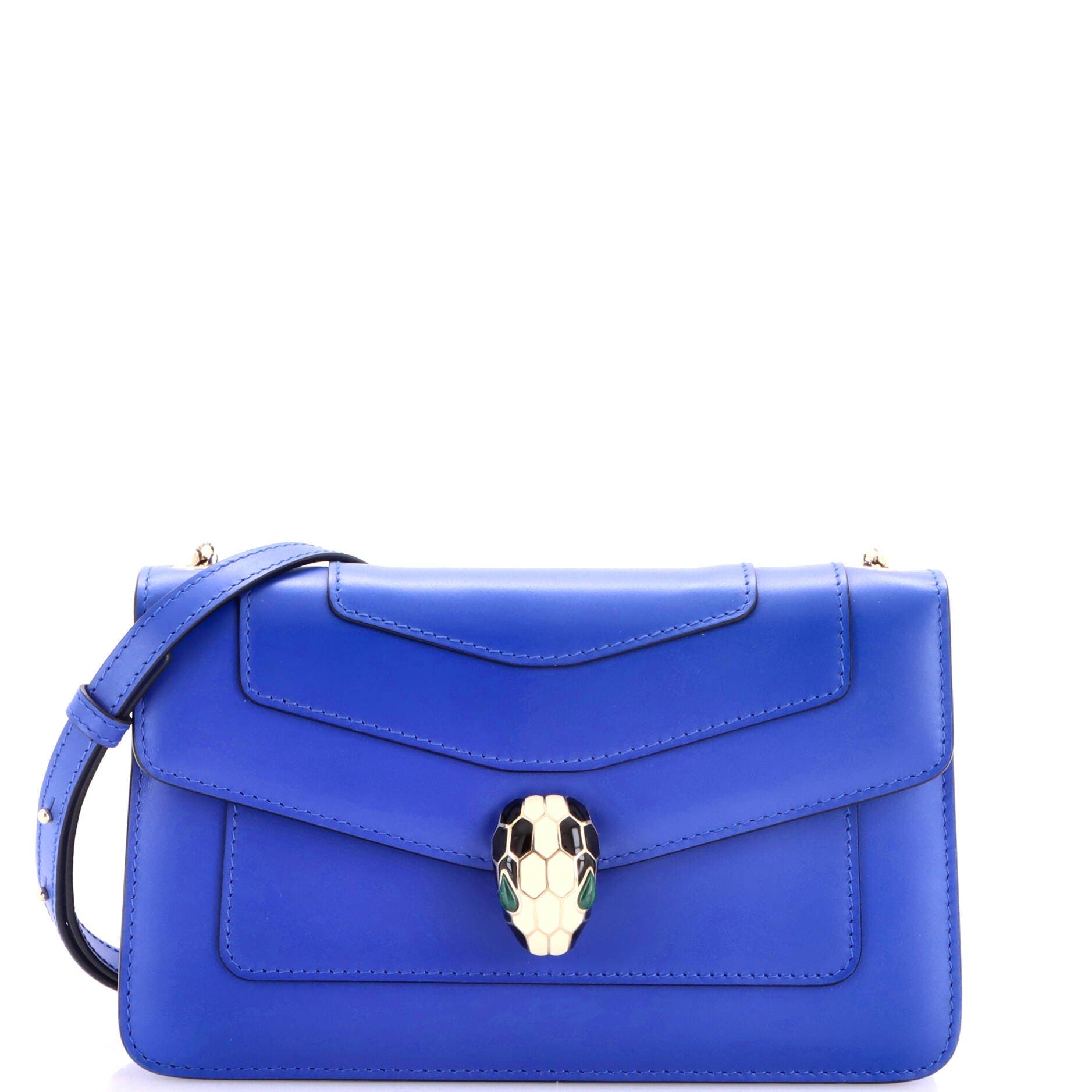 Serpenti Forever Shoulder Bag Leather Small, Main, color, Blue