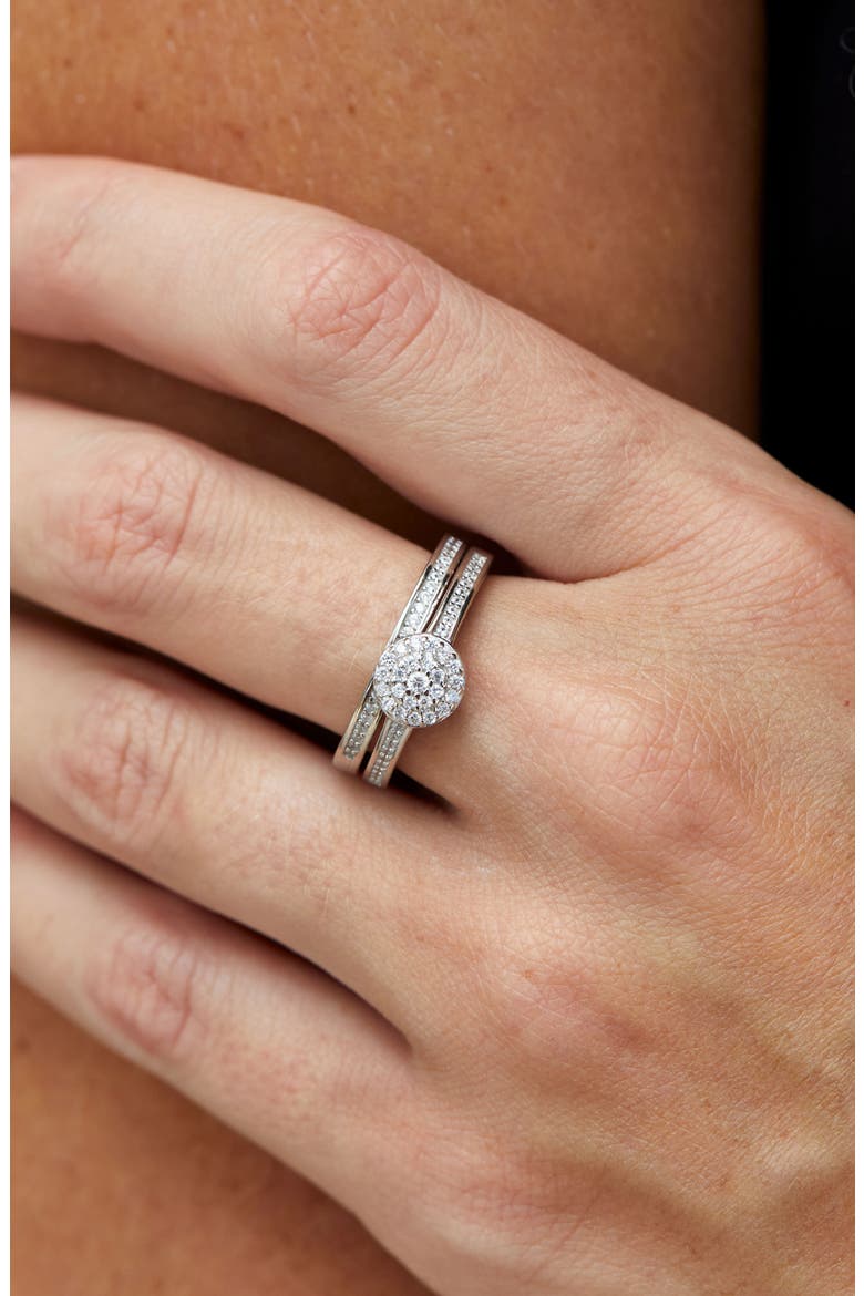 Set of 2 Cubic Zirconia Rings, Alternate, color, WHITE