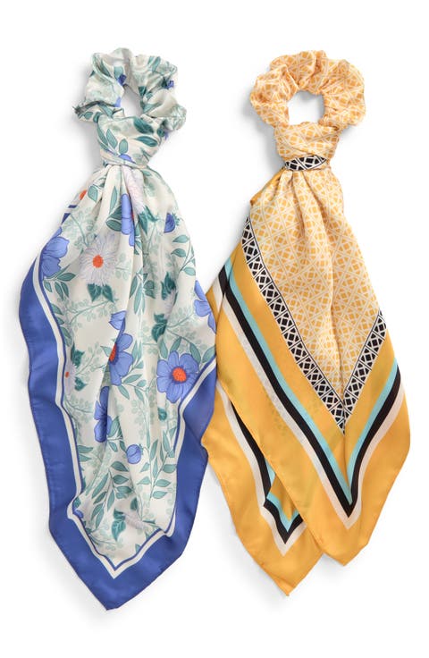4-Piece Scrunchie & Square Scarf Set