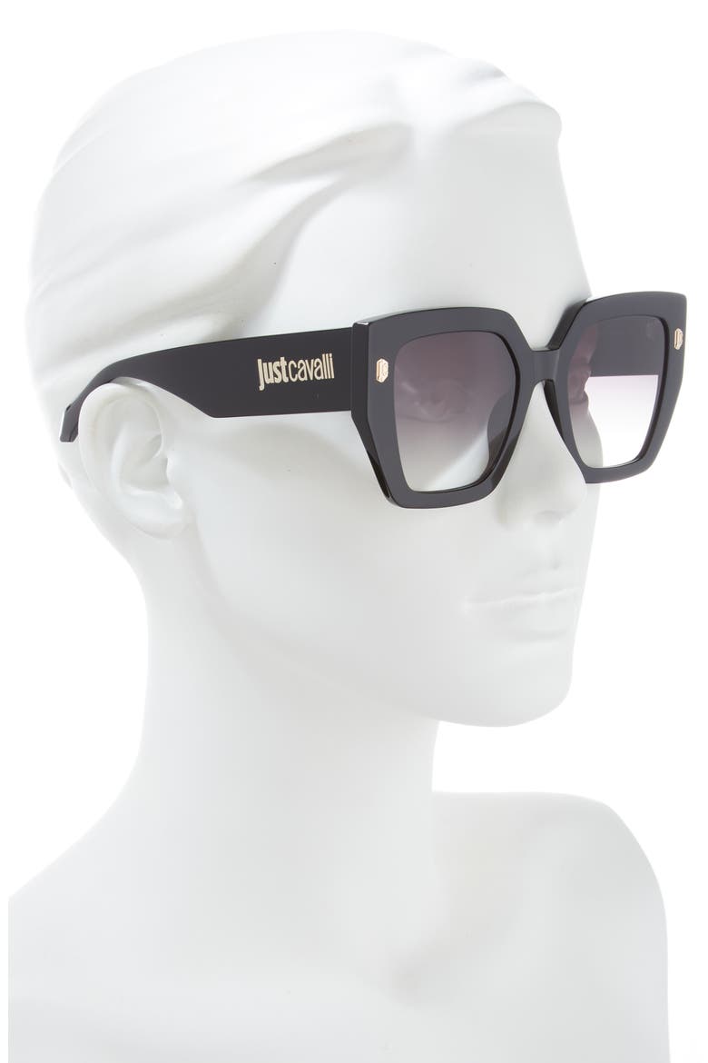 53mm Oversize Square Sunglasses, Alternate, color, BLACK BLACK BLUE
