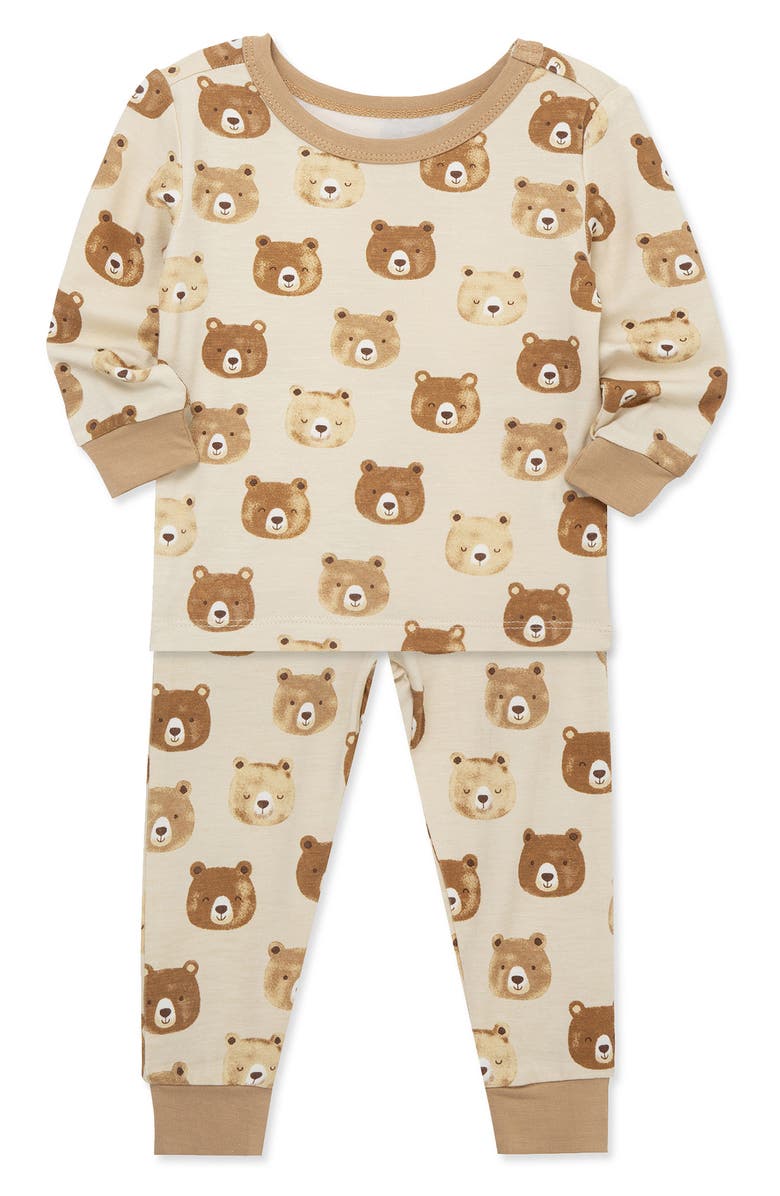 Little Me Brown Bear 2-Pack Stretch Viscose Pajama Set, Alternate, color, Brown