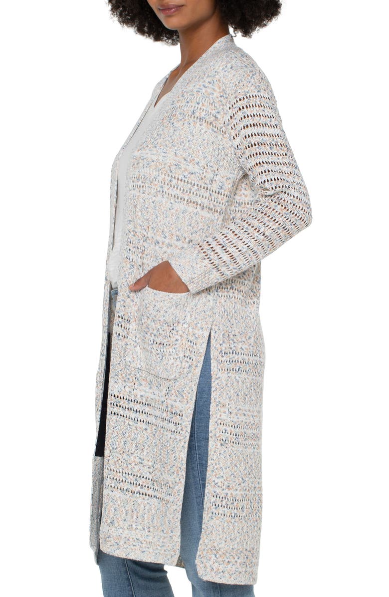 Liverpool Los Angeles Marl Longline Open Front Cardigan, Alternate, color, 