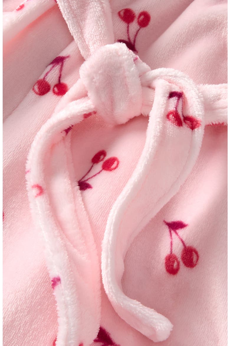 Kids' Hooded Robe, Alternate, color, PINK PURPLE CHERRIES