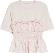 Cecilie Bahnsen Vilde Shirred Peplum T-Shirt
