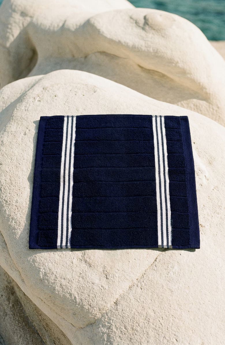 Italic Nautilus Washcloth Set, Alternate, color, Navy / White