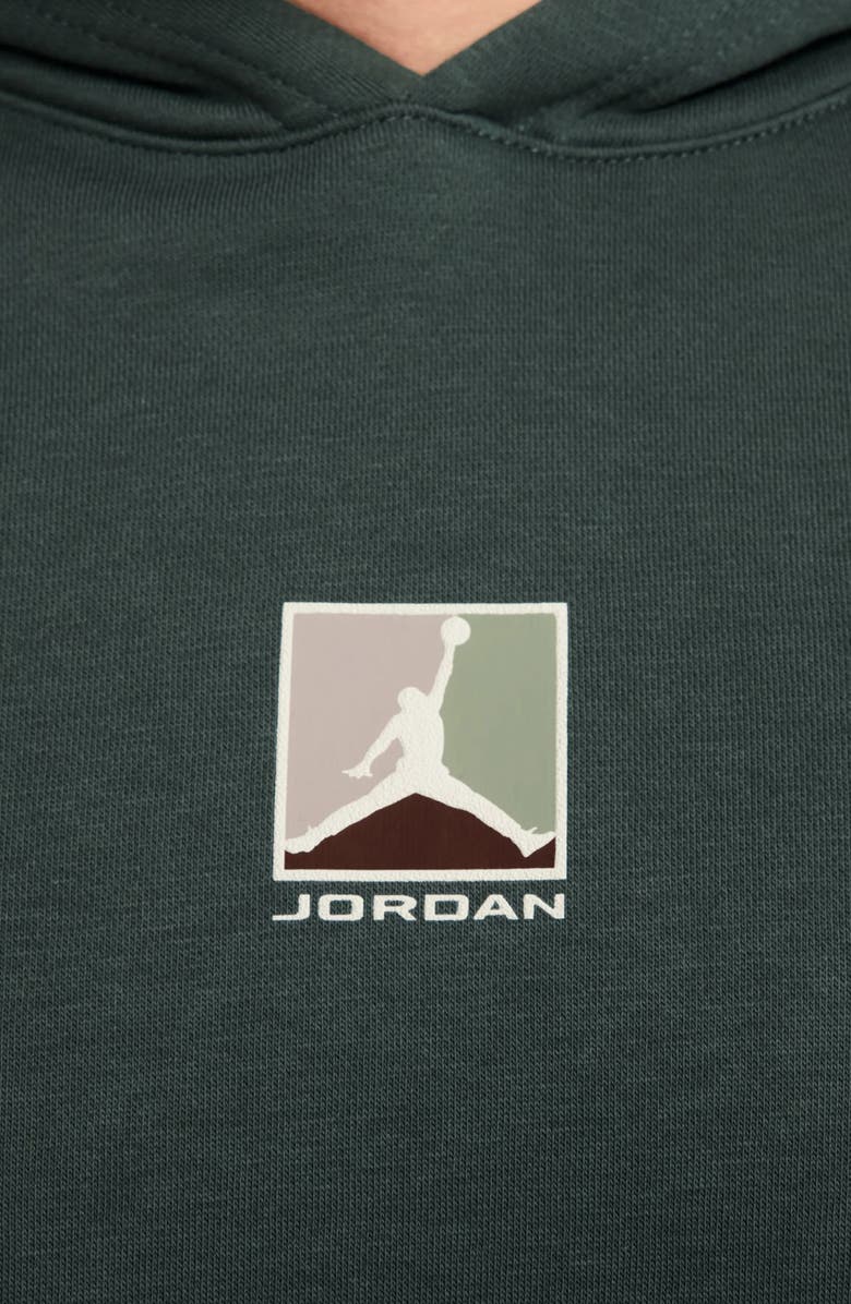 Jordan Graphic Print Brooklyn Fleece Hoodie, Alternate, color, Midnight Green/ Sail