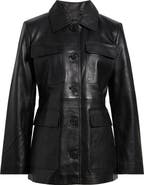 Bernardo Leather Shirt Jacket