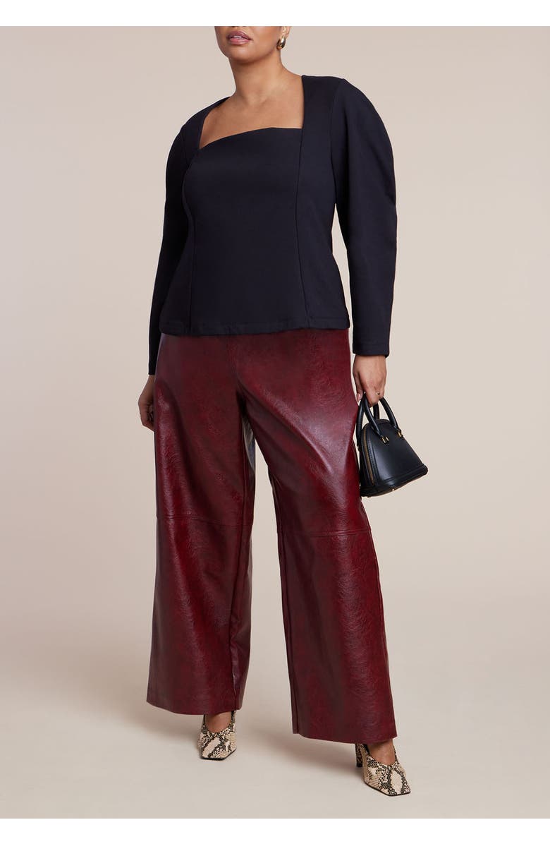 ELOQUII Square Neck Maiden Top, Alternate, color, Black Onyx