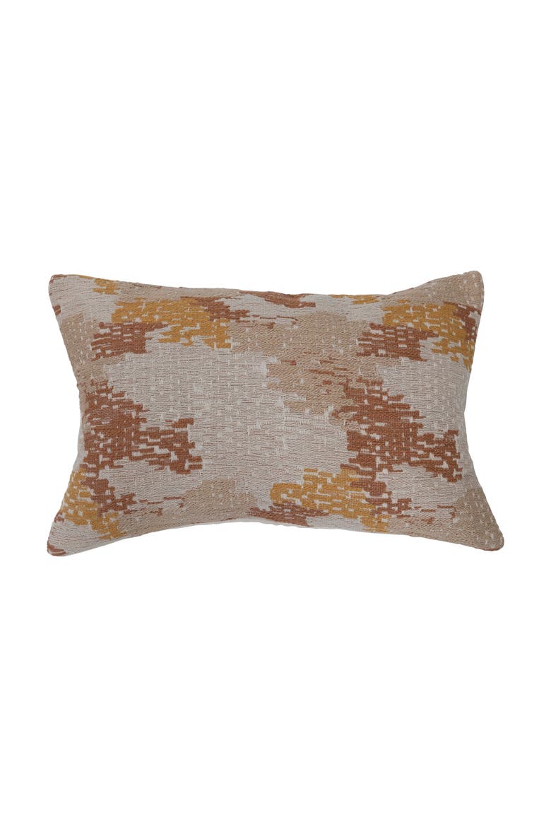 Woven Cotton Blend Jacquard Lumbar Pillow, Main, color, Cream