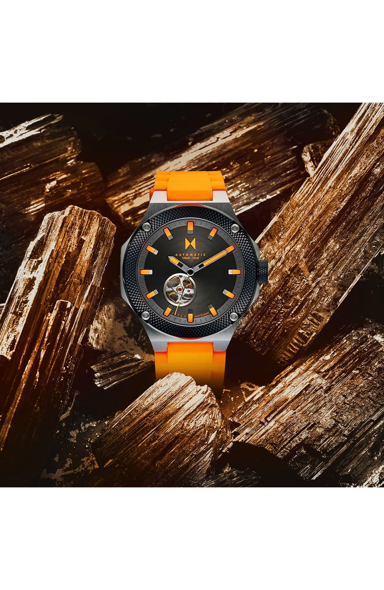 MVMT Raptor Automatic Silicone Strap Watch, 46.5mm, Alternate, color, 