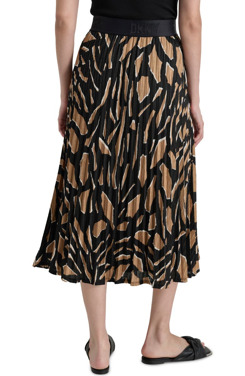 DKNY Pleated Hacci Knit Midi Skirt, Alternate, color, Abstract Geometric Truffle
