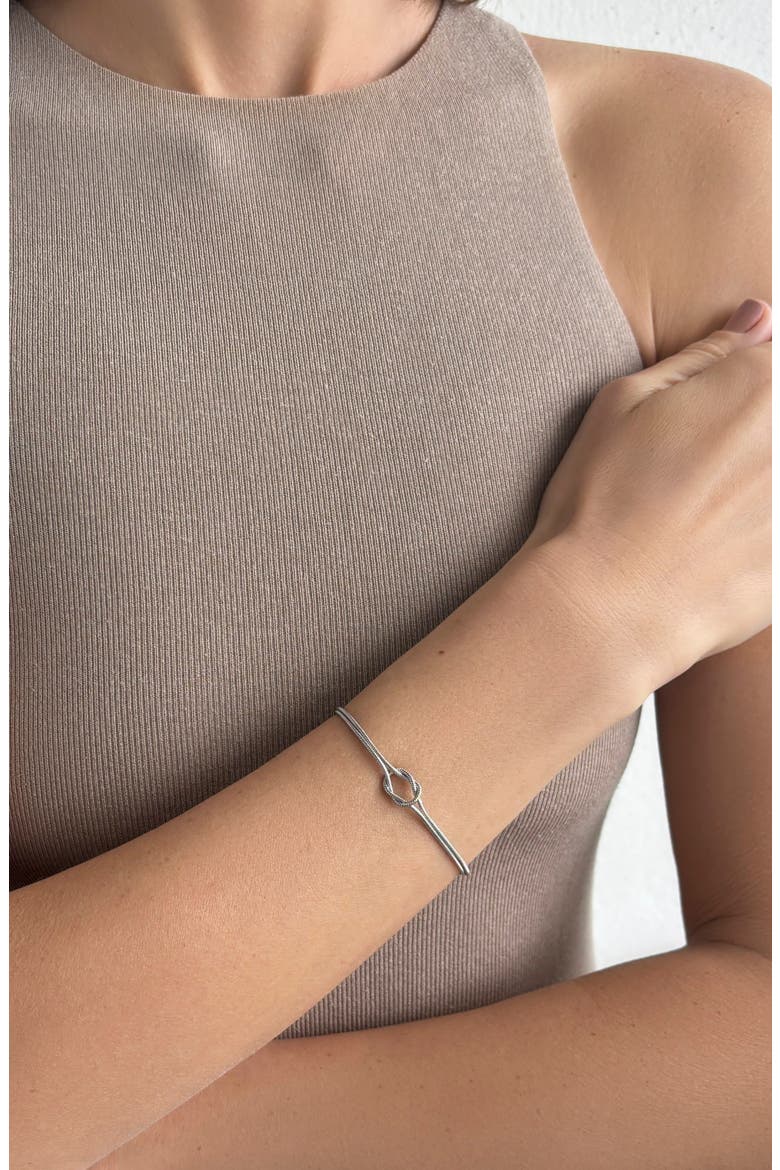 Knotted Chain Bracelet, Alternate, color, SILVER
