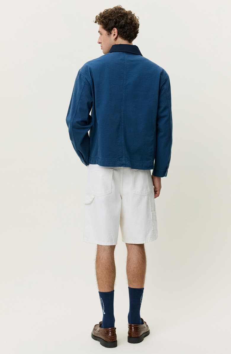 Les Deux Cotton Twill Zip Jacket, Alternate, color, Dark Denim Blue