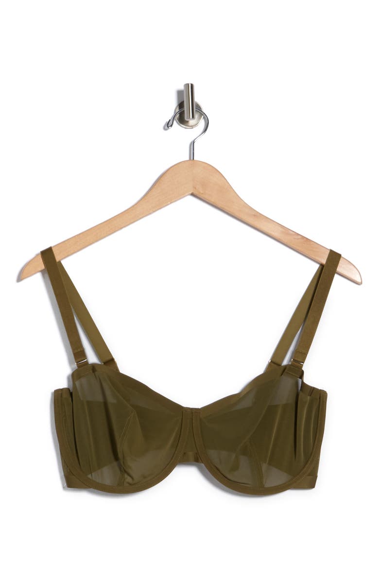 CUUP The Balconette Underwire Mesh Bra, Alternate, color, Moss Green