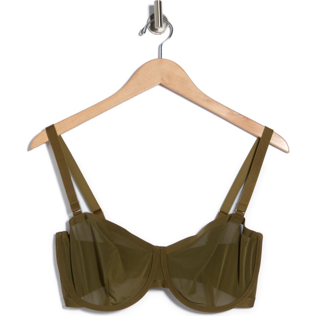 Cuup The Balconette Underwire Mesh Bra In Green