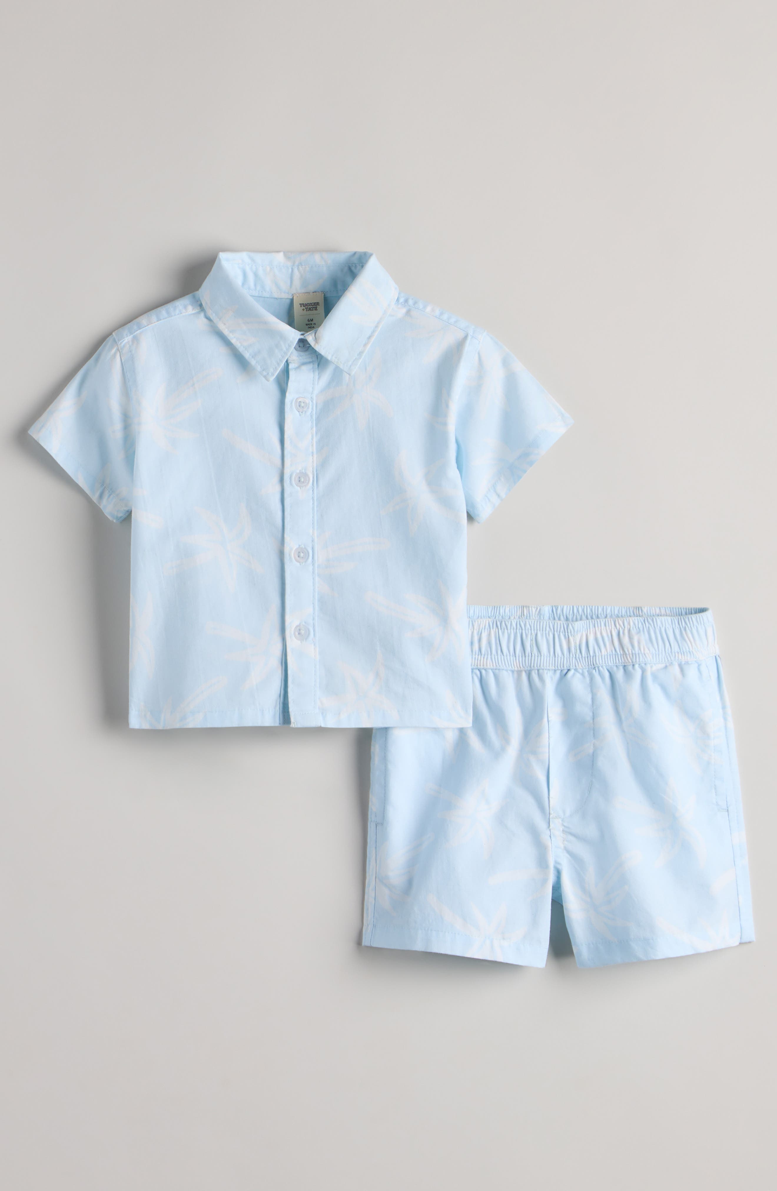BLUE- WHITE DOODLE PALMS
