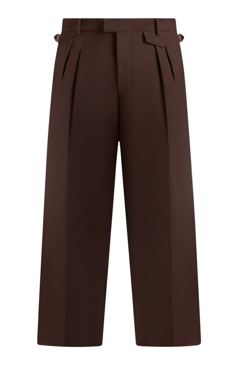 Manière De Voir Pierre Relaxed Fit Pleated Tailored Trousers, Alternate, color, Brown
