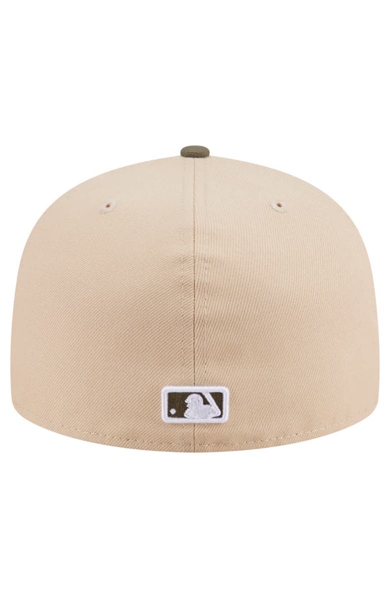 New Era Men's New Era Light Beige/Olive Seattle Mariners Two-Tone Color Pack A-Frame 59FIFTY Fitted Hat, Alternate, color,