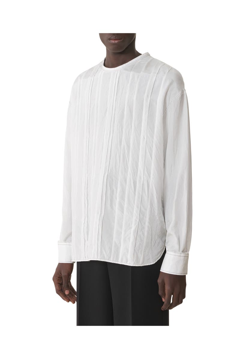 Lanvin Pleated Silk Top, Alternate, color, Ecru