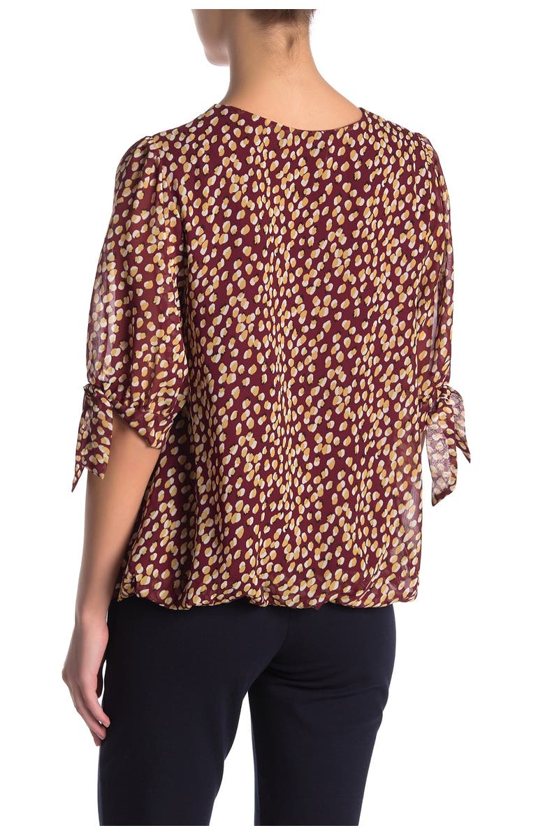 Everleigh 3/4 Tie Sleeve Bubble Hem Blouse, Alternate, color,