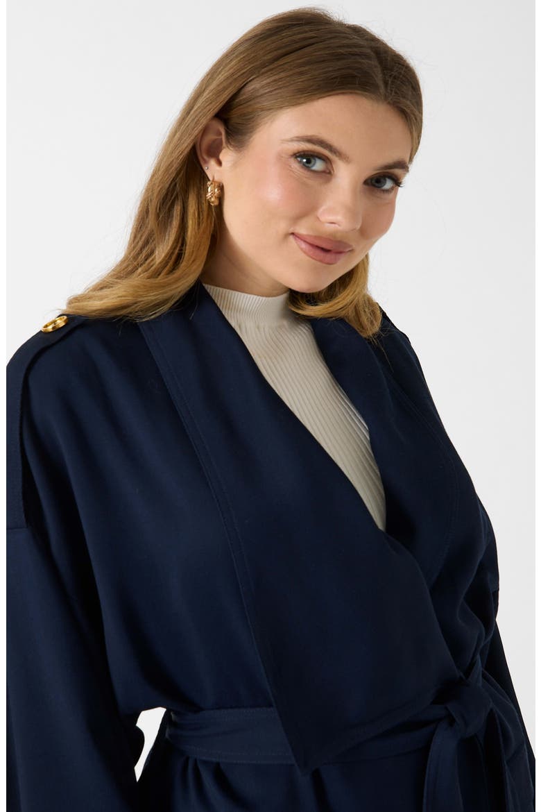 Abby Belted Wool Wrap Jacket, Alternate, color, MEDIUM BLUE