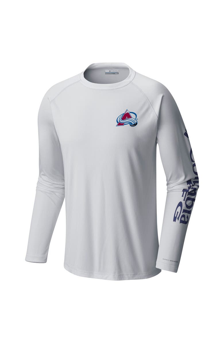 Columbia Men's Columbia White Colorado Avalanche Terminal Tackle Omni-Shade Raglan Long Sleeve T-Shirt, Alternate, color, White