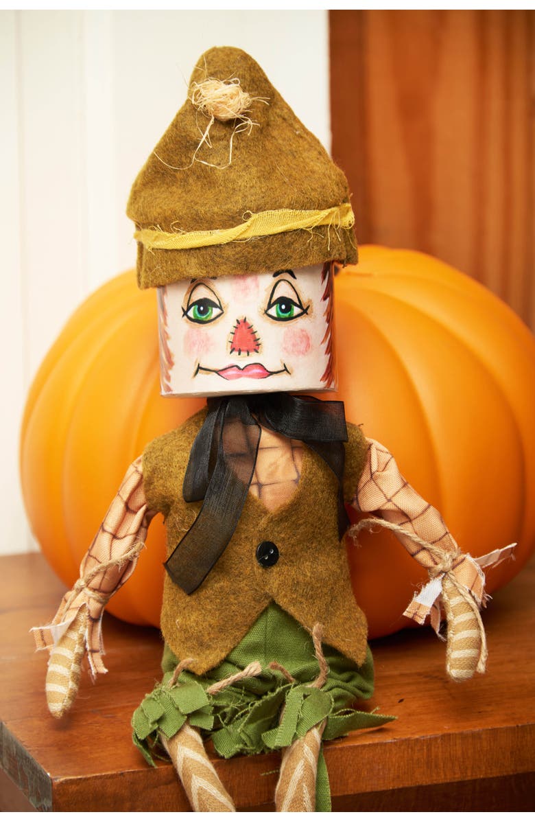 Gallerie II Tobias Scare Crow Joe Spencer Gathered Traditions Soft Art Doll Fall Autumn Halloween Harvest Figure Figurine, Alternate, color, Green