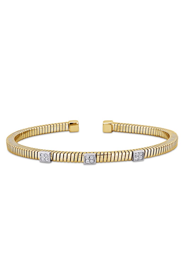3/8 CTW Cubic Zirconia Station Bangle Bracelet, Main, color, Yellow-Plated