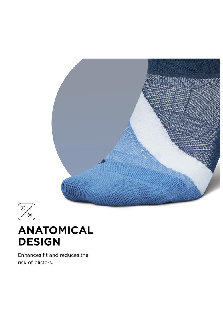 Elite Light Cushion No Show Tab Athletic Ankle Socks  Sport Sock with Targeted Compression, Alternate, color, Blue Wave