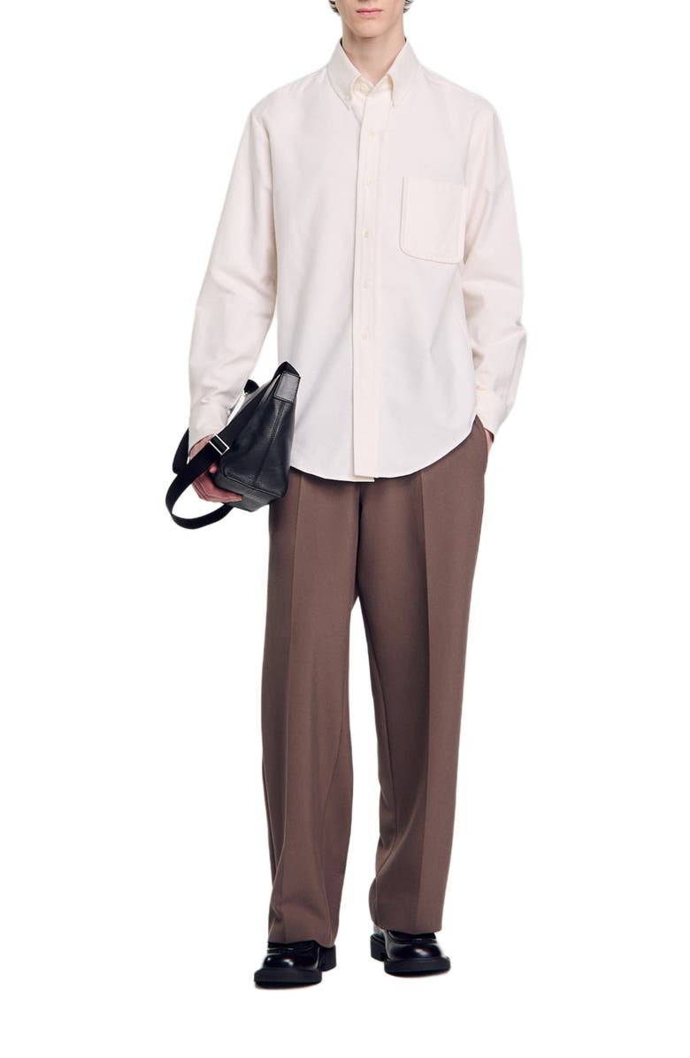 SANDRO Oxford flannel shirt, Alternate, color, 