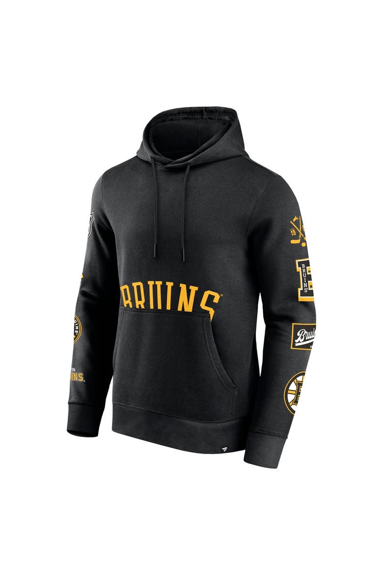 Men's Fanatics Branded Black Boston Bruins Wild Winner Fleece Pullover Hoodie, Alternate, color, Black